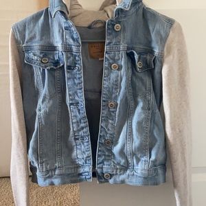 Hollister Jean jacket + hoodie combo.